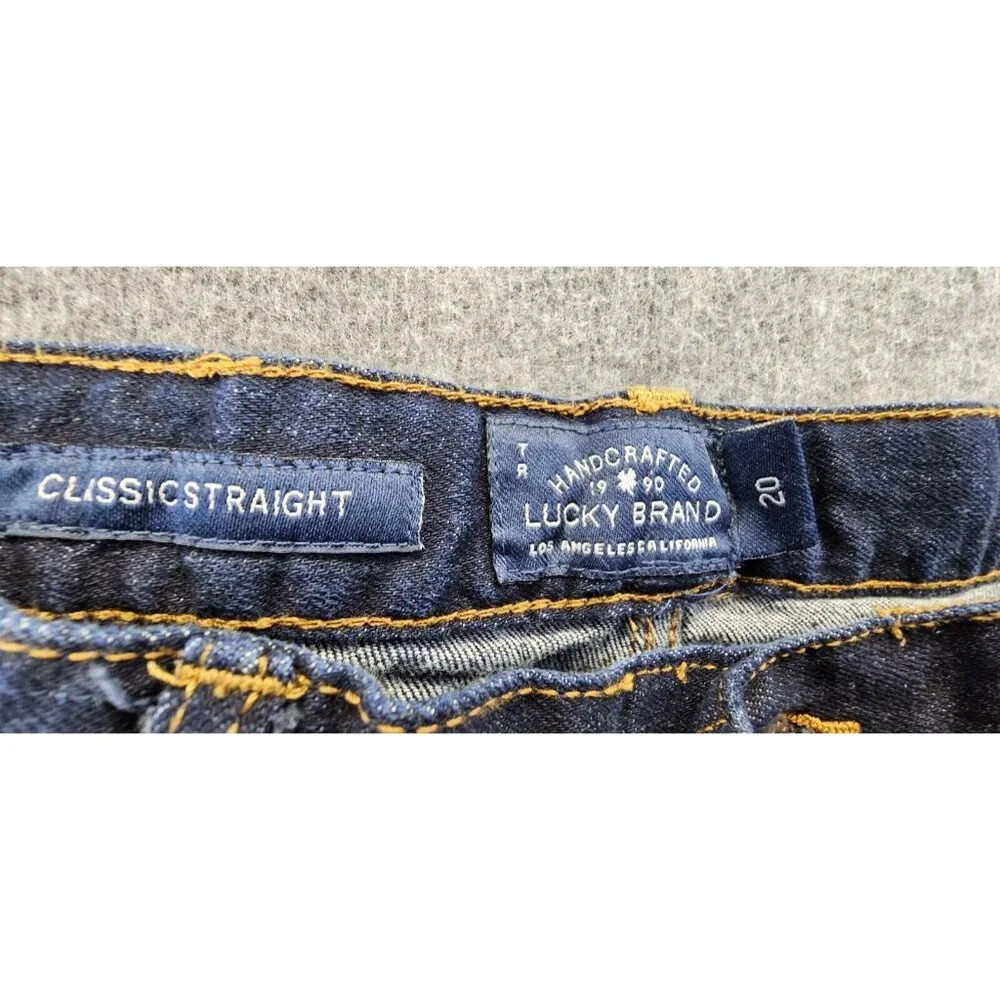 Lucky Brand Jeans Boys Kids 20 Blue Dark Wash Stretch Classic Straight